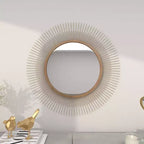 Miroir mural soleil en métal doré 36 po : Cadre en fer, aucun assemblage requis, décor moderne