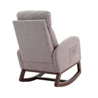 Fauteuil à bascule d'appoint rembourré avec pieds en bois et poche latérale, chaise longue confortable pour salon, chambre à coucher