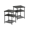 Square KODI Multipurpose End and Side Table Set with Extra Shelves, Mellow