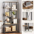 Étagère de rangement vintage à 5 niveaux pour maison de campagne rustique, 31,49 pouces, grande capacité, avec cadre en métal, pour chambre à coucher