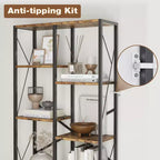 Étagère de rangement vintage à 5 niveaux pour maison de campagne rustique, 31,49 pouces, grande capacité, avec cadre en métal, pour chambre à coucher