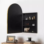 Armoire de toilette de salle de bain arquée dorée de 36 x 24 pouces avec miroir