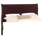 Lit traîneau 62 Queen en bois massif avec tête et pied de lit, design bas et sûr pour chambre d'enfant, cerisier