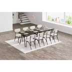 Table à manger pour 4 personnes, coin repas de cuisine, cadre en métal et plateau en marbre, mobilier de salle à manger peu encombrant pour appartement