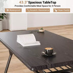 Table à manger pour 4 personnes, coin repas de cuisine, cadre en métal et plateau en marbre, mobilier de salle à manger peu encombrant pour appartement
