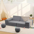 TROPOW Kids Couch, 12 Pcs Nugget Couch Kids Sofa for Playroom, Toddler Sofa Moudlar Kids Play Couch, Child Sectional Sofa Convertible Foam