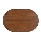 Table basse ovale faite à la main en bois de manguier 38" | Base à boules et cônes ronds