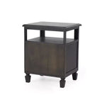 Table de chevet Lempster en bois d'acacia rustique et rotin