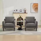 Fauteuil simple du milieu du siècle, fauteuil moderne en tissu de lin, fauteuil d'appoint confortable avec accoudoirs incurvés, fauteuil de lecture à dossier haut