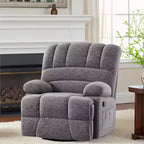 Fauteuil inclinable pivotant et basculant extra-large gris foncé pour salon d'adultes