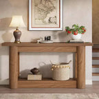 63 Table console de ferme, table de canapé étroite et longue derrière le canapé, meuble d'entrée de rangement à 2 niveaux pour le salon