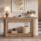 63 Table console de ferme, table de canapé étroite et longue derrière le canapé, meuble d'entrée de rangement à 2 niveaux pour le salon