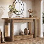 63 Table console de ferme, table de canapé étroite et longue derrière le canapé, meuble d'entrée de rangement à 2 niveaux pour le salon