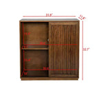Bahut Guill style Mid-Century avec grain de bois et 2 portes coulissantes