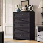 Commode 6 tiroirs pour Chambre, Commode à tiroirs, Commode en bois moderne de style rustique, Commode de rangement