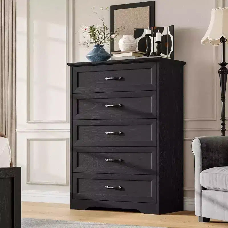 Commode 6 tiroirs pour Chambre, Commode à tiroirs, Commode en bois moderne de style rustique, Commode de rangement