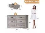 Commode 6 tiroirs pour Chambre, Commode à tiroirs, Commode en bois moderne de style rustique, Commode de rangement