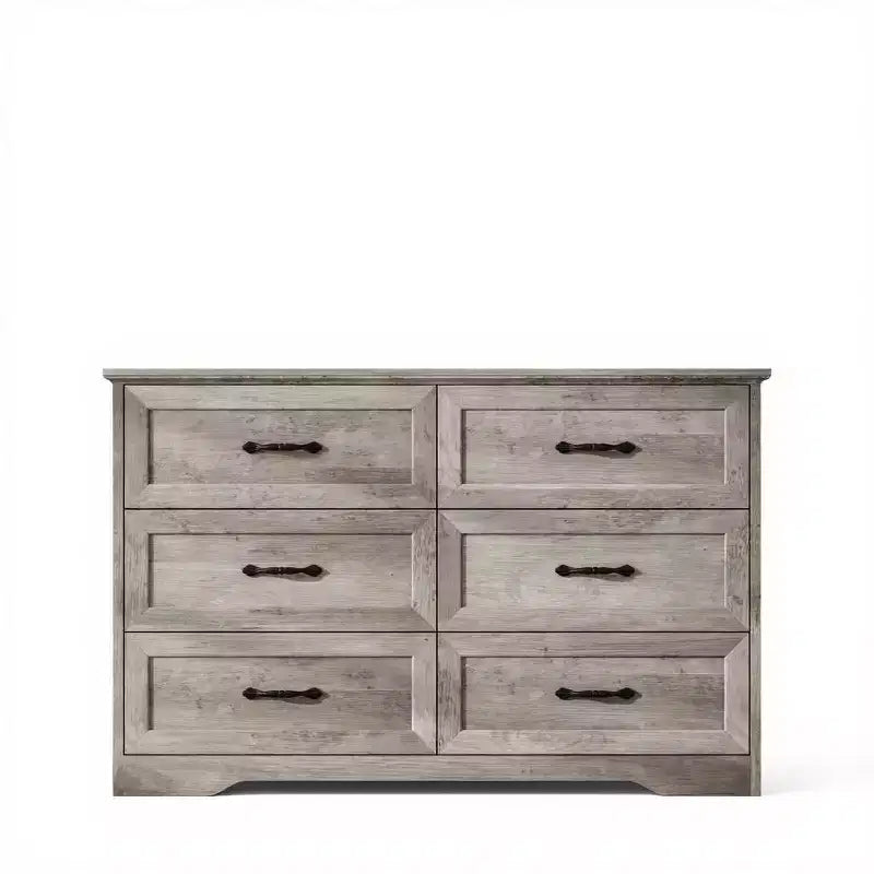 Commode 6 tiroirs pour Chambre, Commode à tiroirs, Commode en bois moderne de style rustique, Commode de rangement