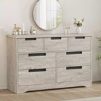 Commode de chambre à coucher avec 7 tiroirs, chiffonnier en bois pour placard, meuble de rangement pour couloir, salon et bureau