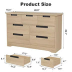 Commode de chambre à coucher avec 7 tiroirs, chiffonnier en bois pour placard, meuble de rangement pour couloir, salon et bureau