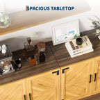 31,5 buffet de salle à manger/crédence en chêne et noir, meuble de rangement avec étagère réglable pour cuisine, salon et salle à manger