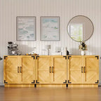 31,5 buffet de salle à manger/crédence en chêne et noir, meuble de rangement avec étagère réglable pour cuisine, salon et salle à manger