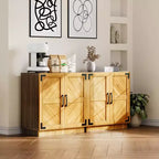 31,5 buffet de salle à manger/crédence en chêne et noir, meuble de rangement avec étagère réglable pour cuisine, salon et salle à manger