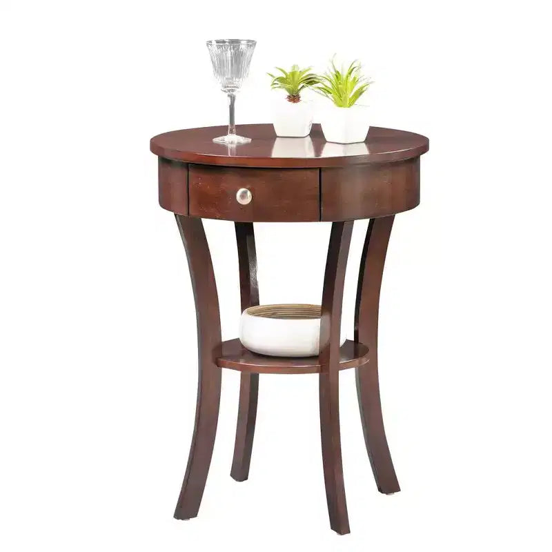 Table d'appoint rectangulaire en bois brun de 24 po de hauteur, 1 pièce