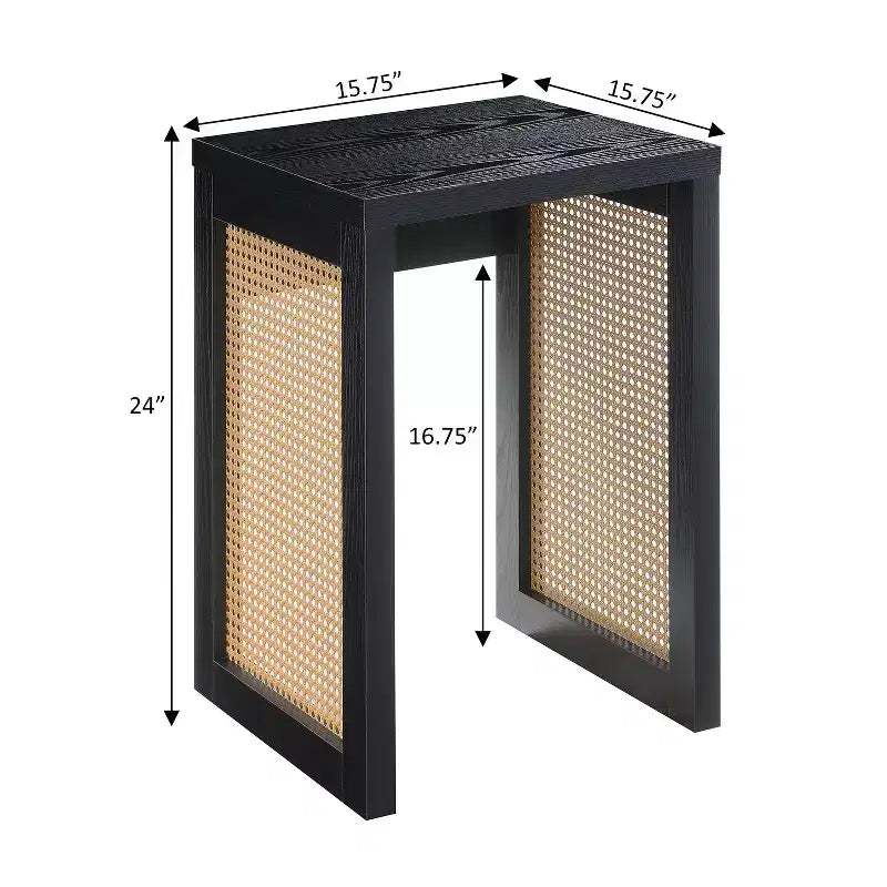 Table d'appoint carrée en bois coloris beige de 61 cm de hauteur, 1 pièce