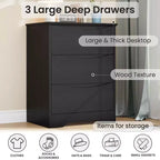 Commode à 3 tiroirs pour chambre à coucher, commode en bois de 75 cm de haut, petite commode de chevet, organisateur de rangement de vêtements pour chambre à coucher, couloir
