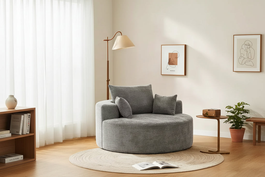 Plush Modern Sleeper Chair No Assembly Cozy Single Sofa for Living Room and Bedroom