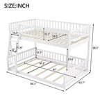 Lit en bois Queen Size avec garde-corps, échelle, montage facile