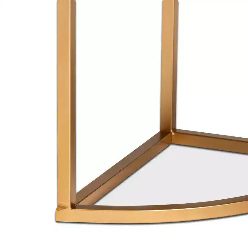 1 tiroir Console Beale en velours et brossé Vert/Or : dessus en faux marbre, cadre en MDF