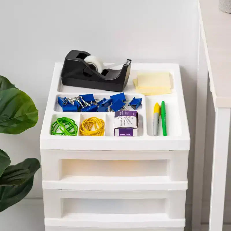 Meuble de rangement à tiroirs avec dessus organisateur