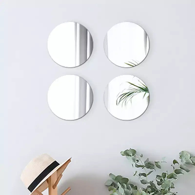 Miroirs Décoratifs Auto-Adhésifs Français pour la Maison (Lot de 4), Disponibles en 8 Formes Uniques