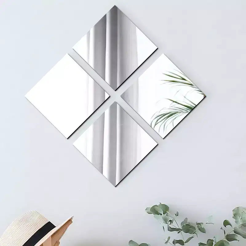 Miroirs Décoratifs Auto-Adhésifs Français pour la Maison (Lot de 4), Disponibles en 8 Formes Uniques