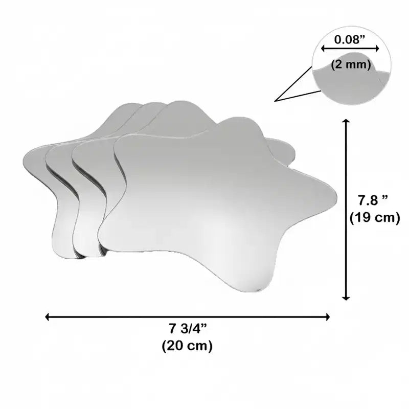Miroirs Décoratifs Auto-Adhésifs Français pour la Maison (Lot de 4), Disponibles en 8 Formes Uniques