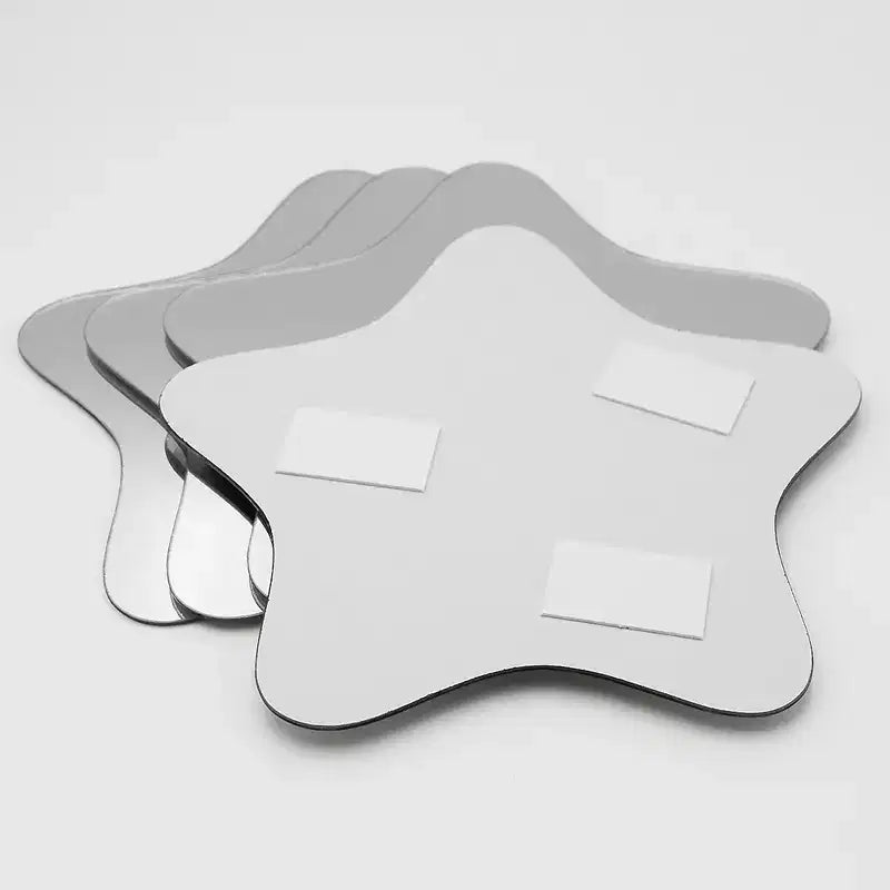 Miroirs Décoratifs Auto-Adhésifs Français pour la Maison (Lot de 4), Disponibles en 8 Formes Uniques