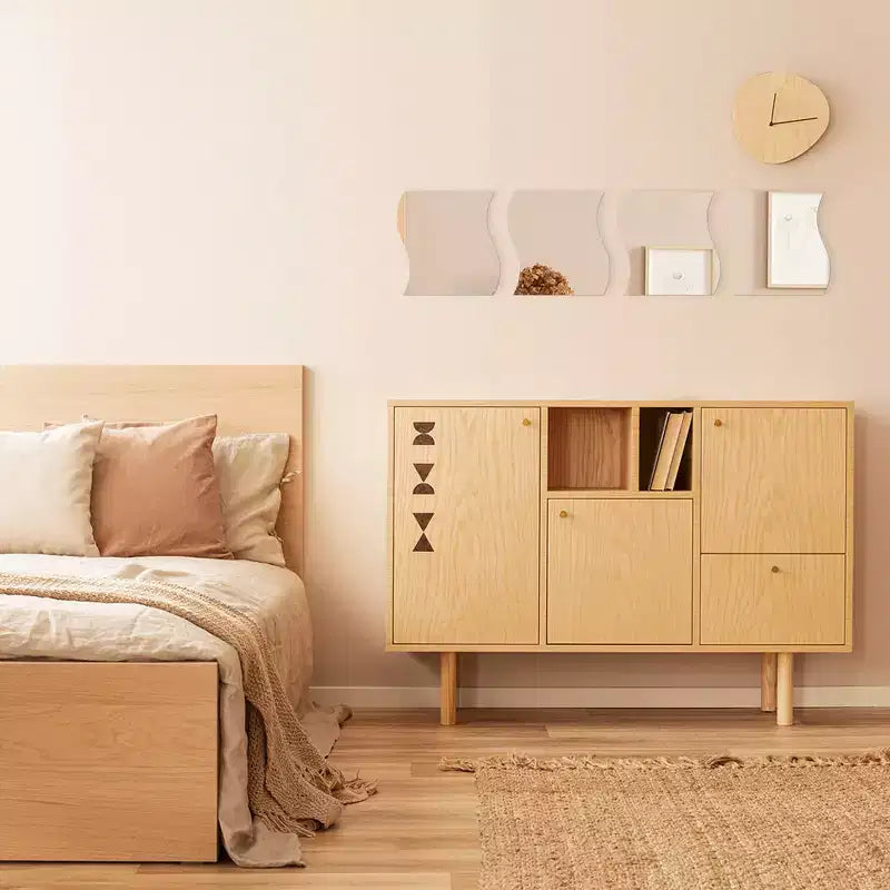 Miroirs Décoratifs Auto-Adhésifs Français pour la Maison (Lot de 4), Disponibles en 8 Formes Uniques