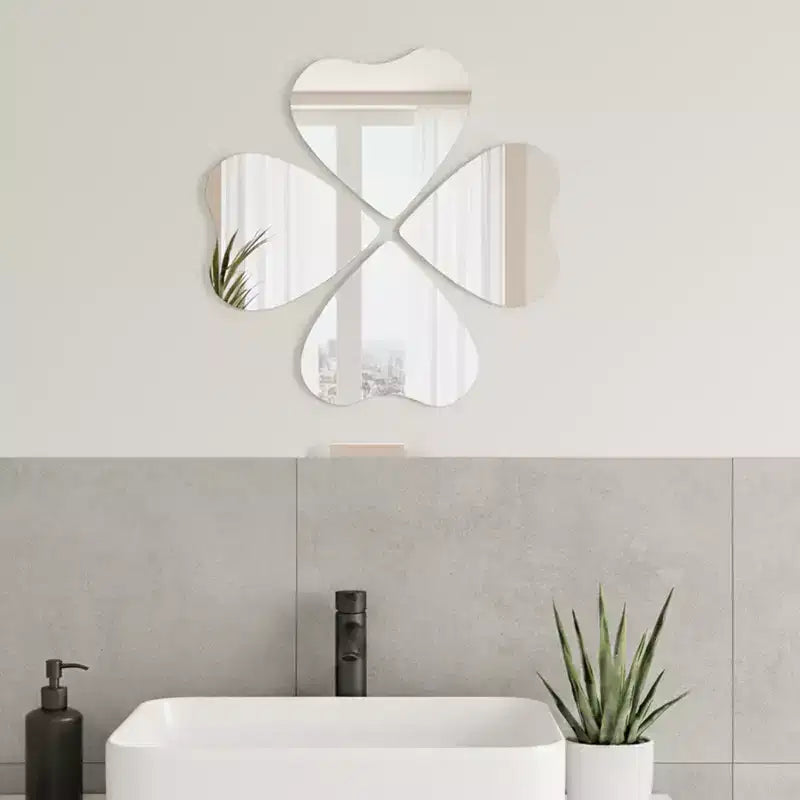 Miroirs Décoratifs Auto-Adhésifs Français pour la Maison (Lot de 4), Disponibles en 8 Formes Uniques