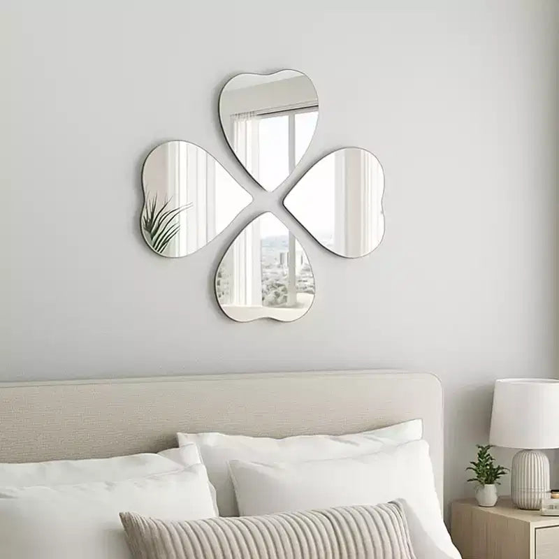 Miroirs Décoratifs Auto-Adhésifs Français pour la Maison (Lot de 4), Disponibles en 8 Formes Uniques