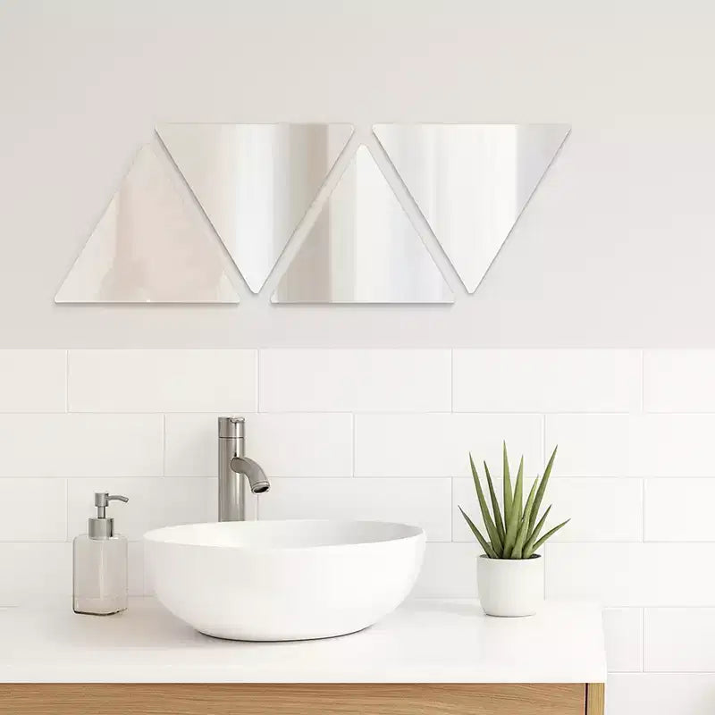 Miroirs Décoratifs Auto-Adhésifs Français pour la Maison (Lot de 4), Disponibles en 8 Formes Uniques
