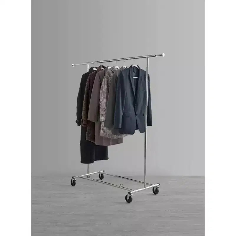 Portant à vêtements réglable sur roulettes